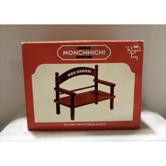 1974 Monchhichi Bench Sekiguchi Japan Wooden Monkey Plush Bench, Factory sealed - Picture 3 of 7